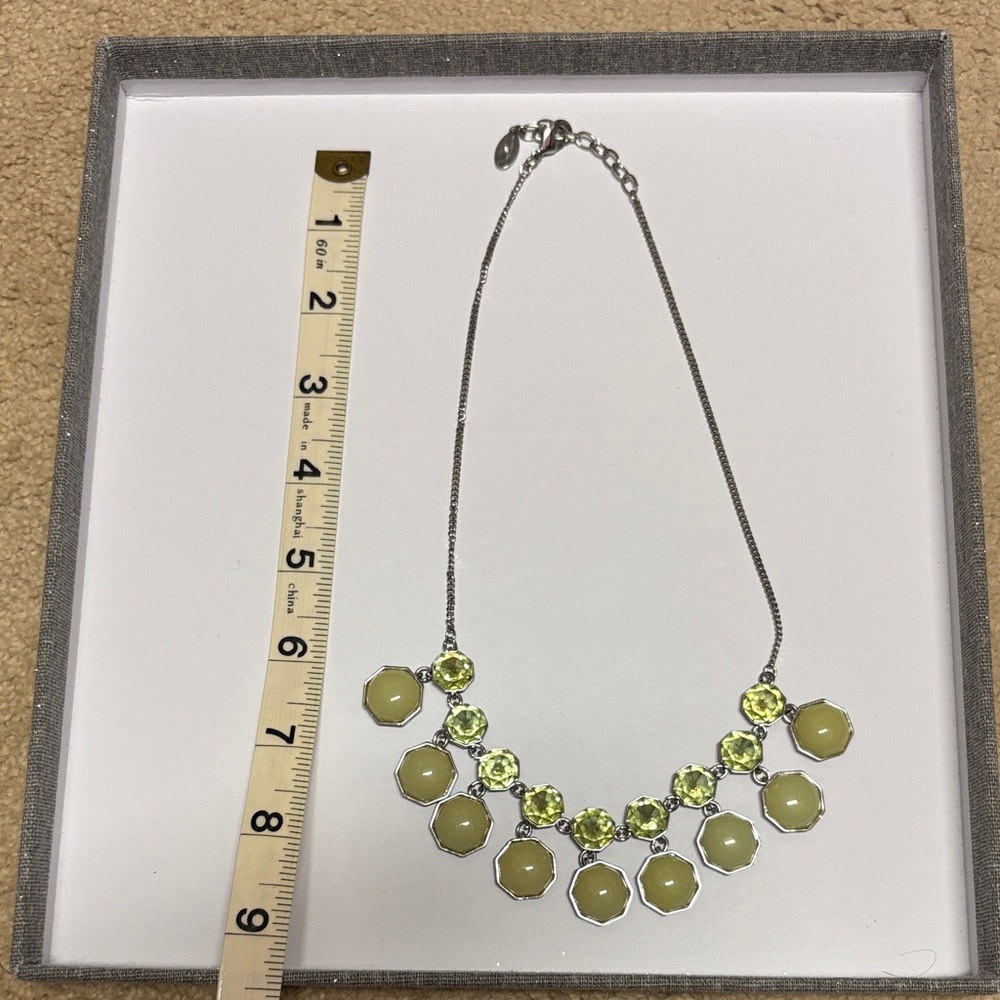 Elegant Silver and Green Necklace